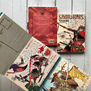 YOSHIKU UTAGAWA LITERATURA JAPONESA SAMURAIS (LIBRO COMPUESTO POR 22 POSTALES)