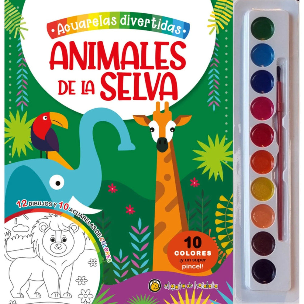 EL GATO DE HOJALATA INFANTIL ACUARELAS DIVERTIDAS: ANIMALES DE LA SELVA